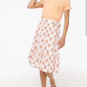 J. Crew Factory TIERED FAUX-WRAP MIDI SKIRT